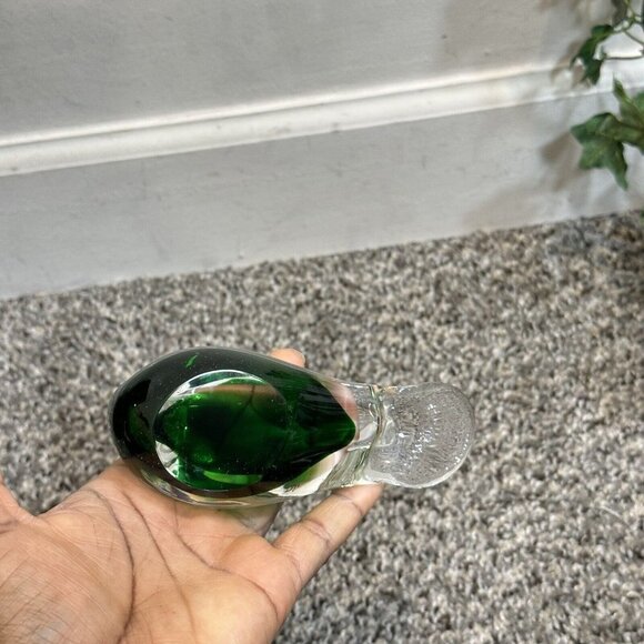 Formia Vetri Di Murano Italy Art Glass Green Clear Swan - Picture 7 of 8